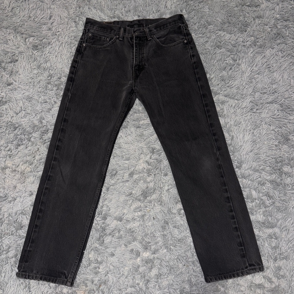 Levi’s 505 Straight Leg Jeans Mens 32x30 Black Wash Classic Fit Denim